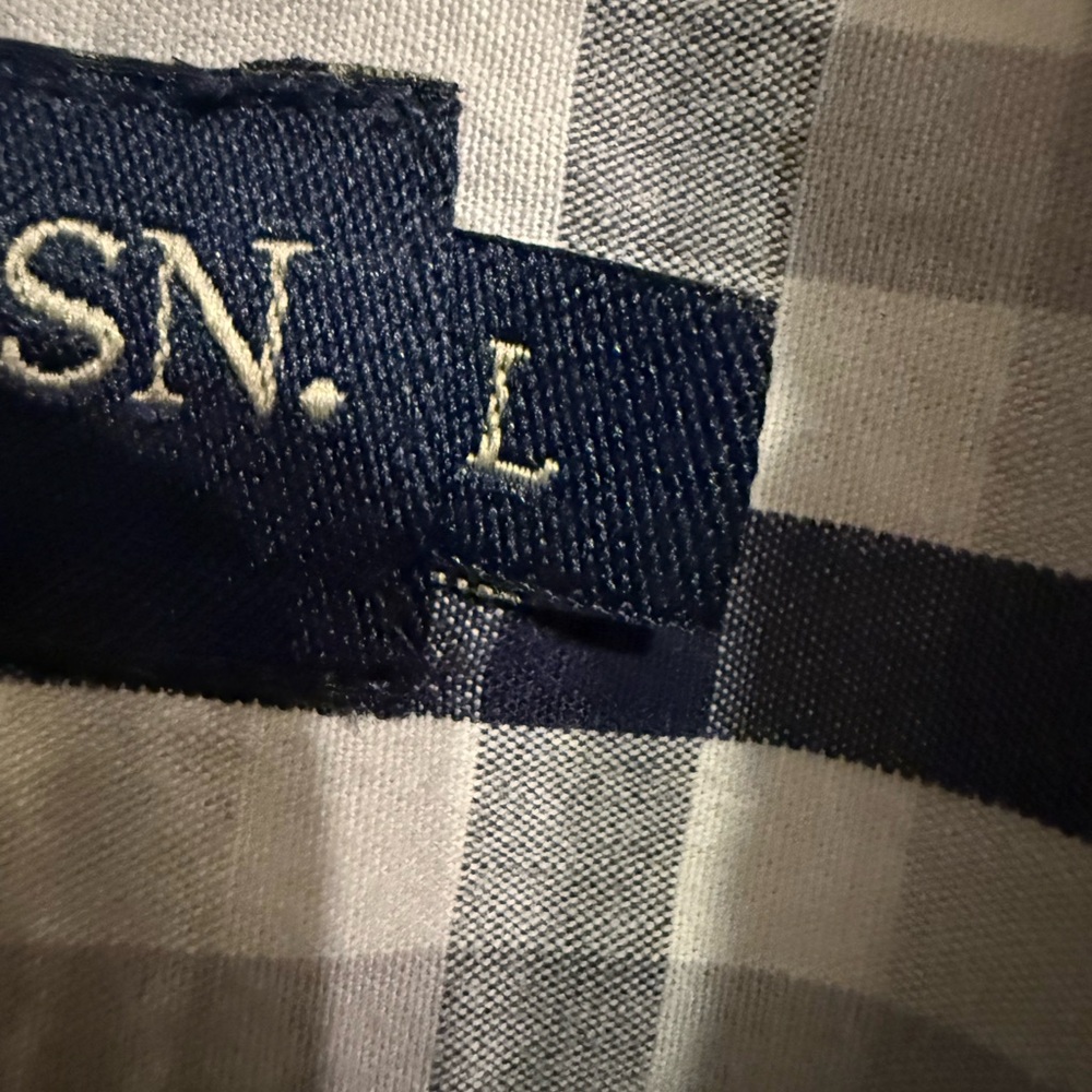 U.S. Polo Assn. Men's Navy and White Plaid Shirt - Picture 5 of 7